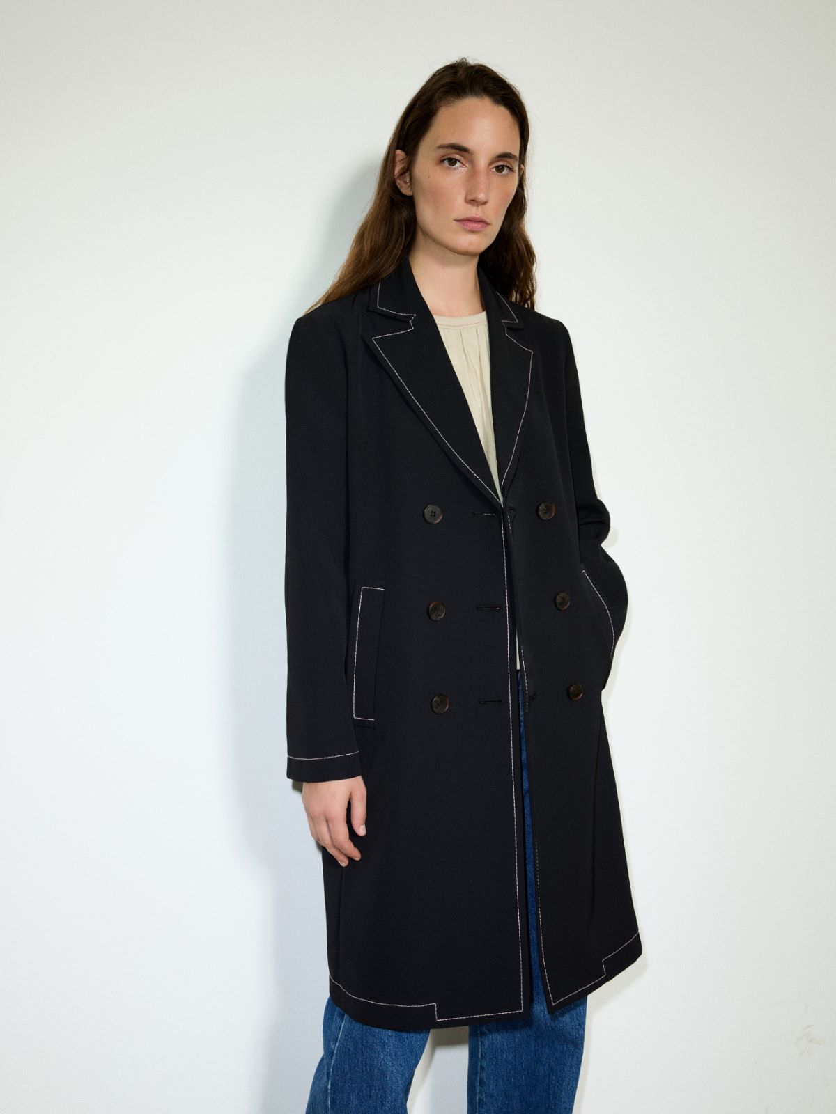 Manteau léger en sergé contrecollé - NOIR - MAX&Co. - 4