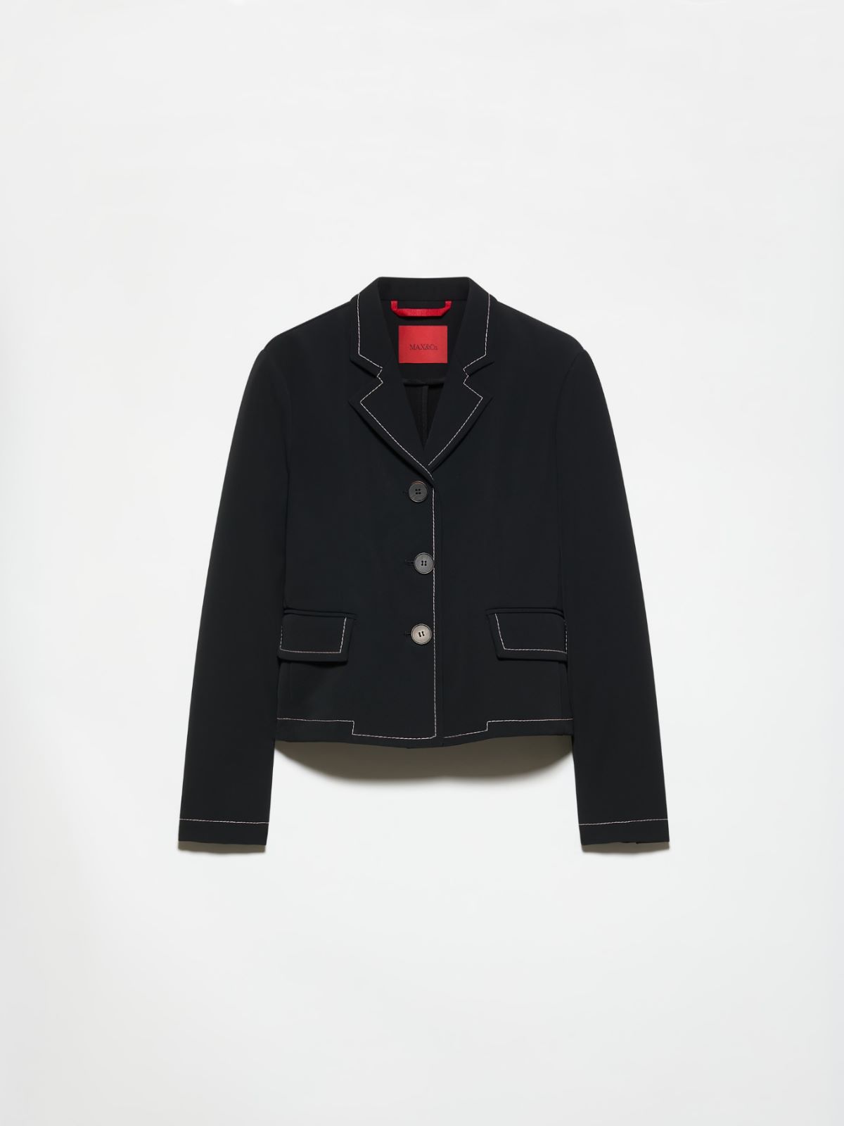 Slim-fit bonded twill jacket - BLACK - MAX&Co. - 5