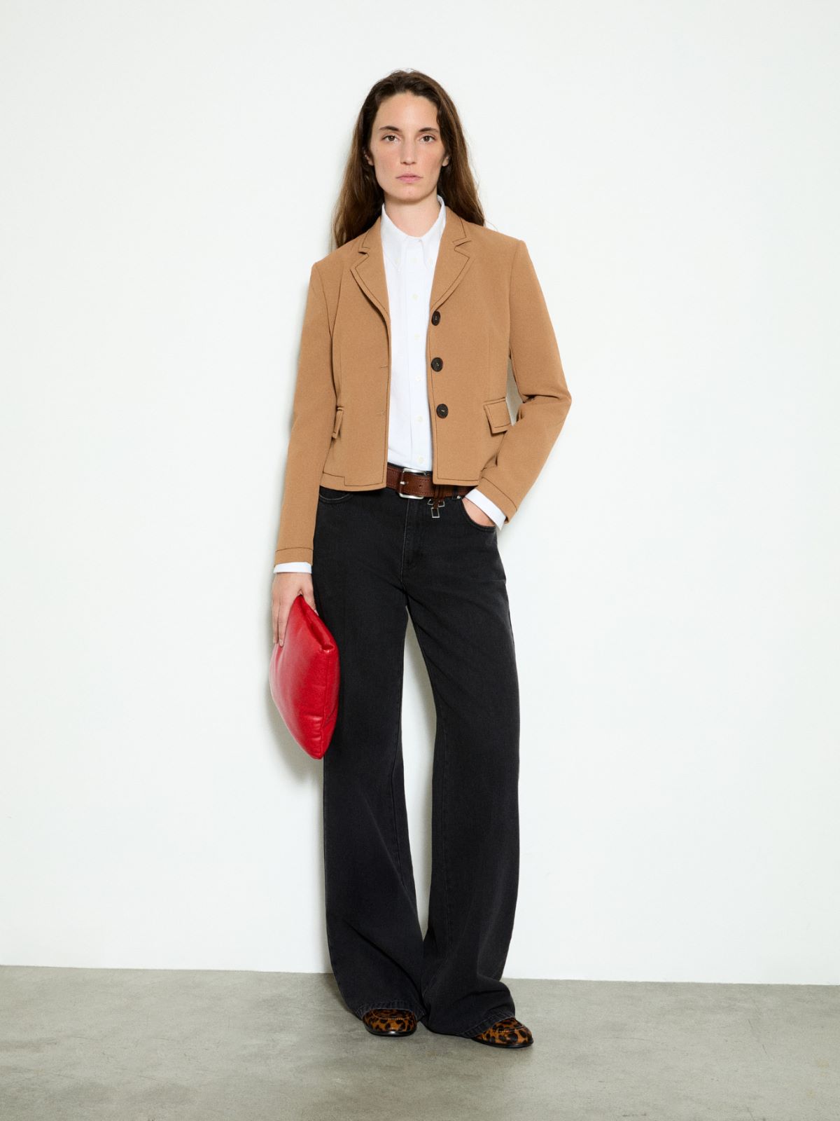 Slim-fit bonded twill jacket - WHISKY - MAX&Co. - 4