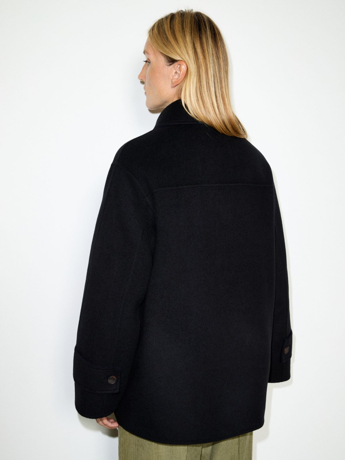 Double-faced wool blend pea coat - BLACK - MAX&Co. - 2