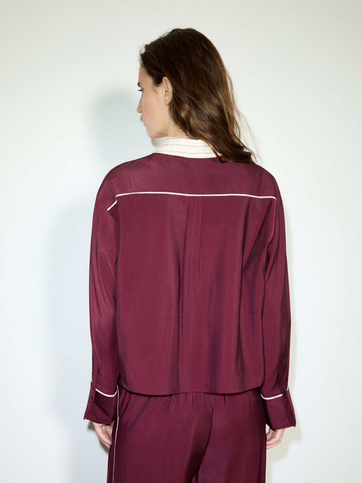 Contrast-placket shirt - MAUVE - MAX&Co. - 2