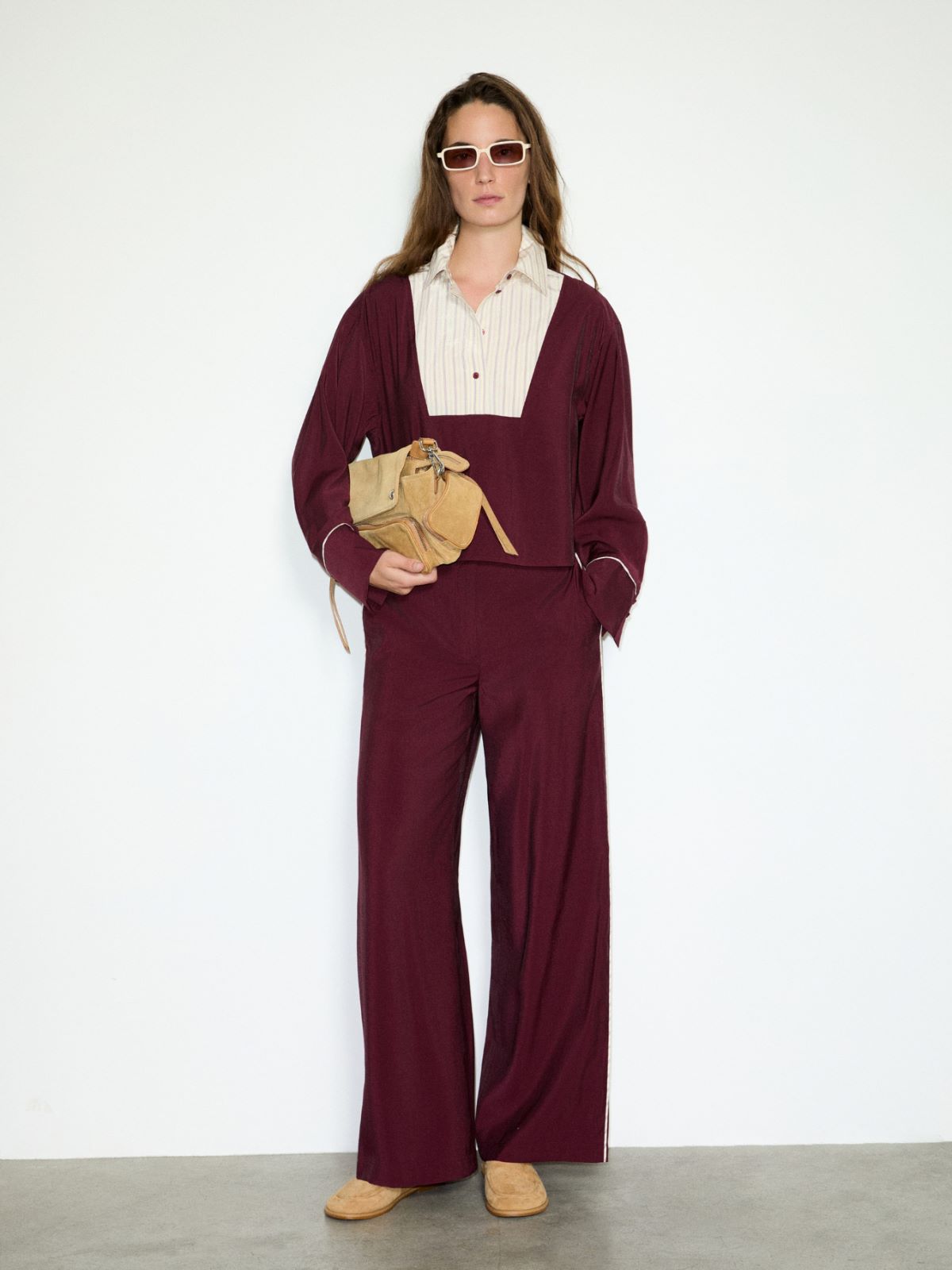 Contrast-placket shirt - MAUVE - MAX&Co. - 4
