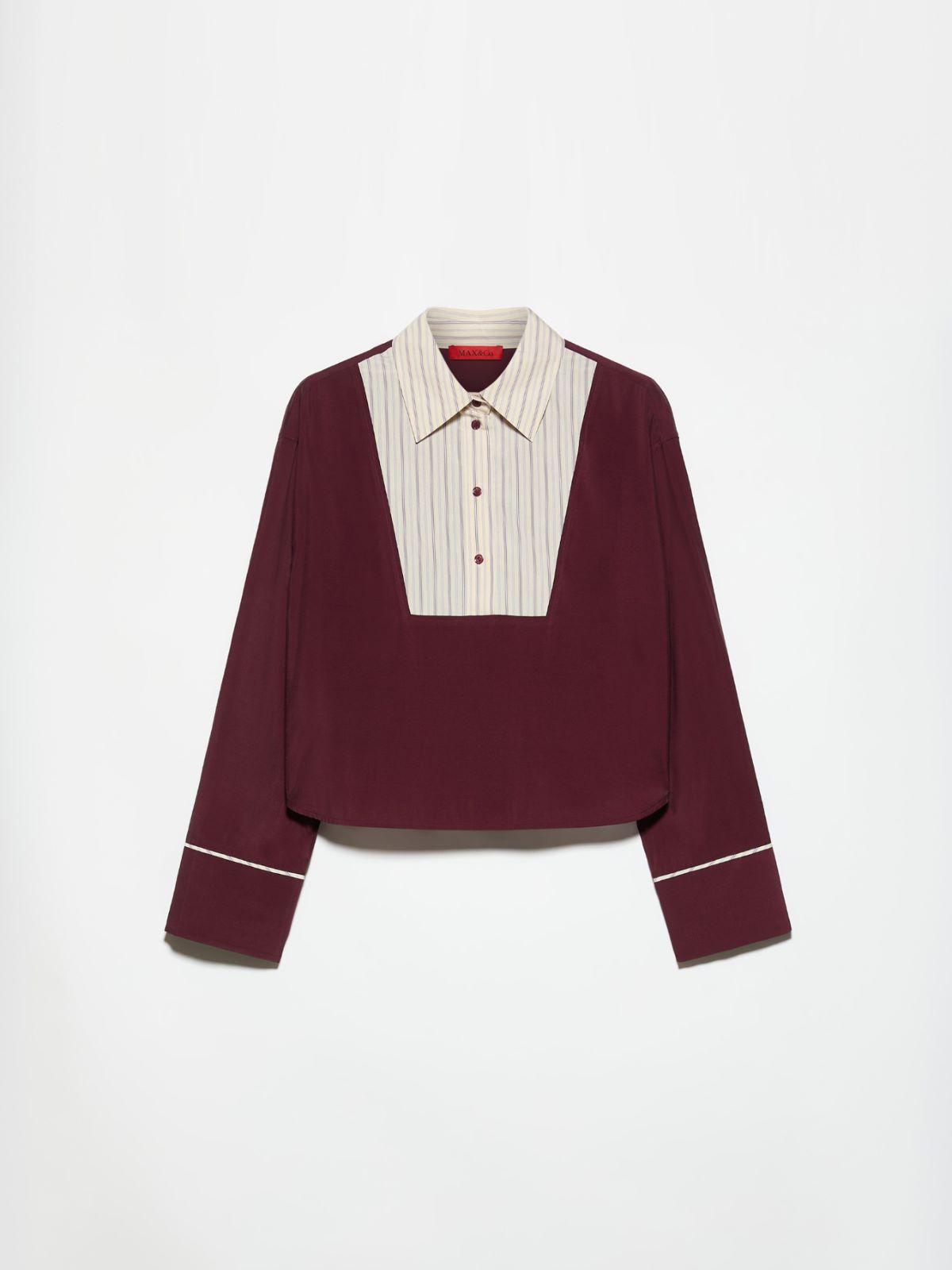 Contrast-placket shirt - MAUVE - MAX&Co. - 5