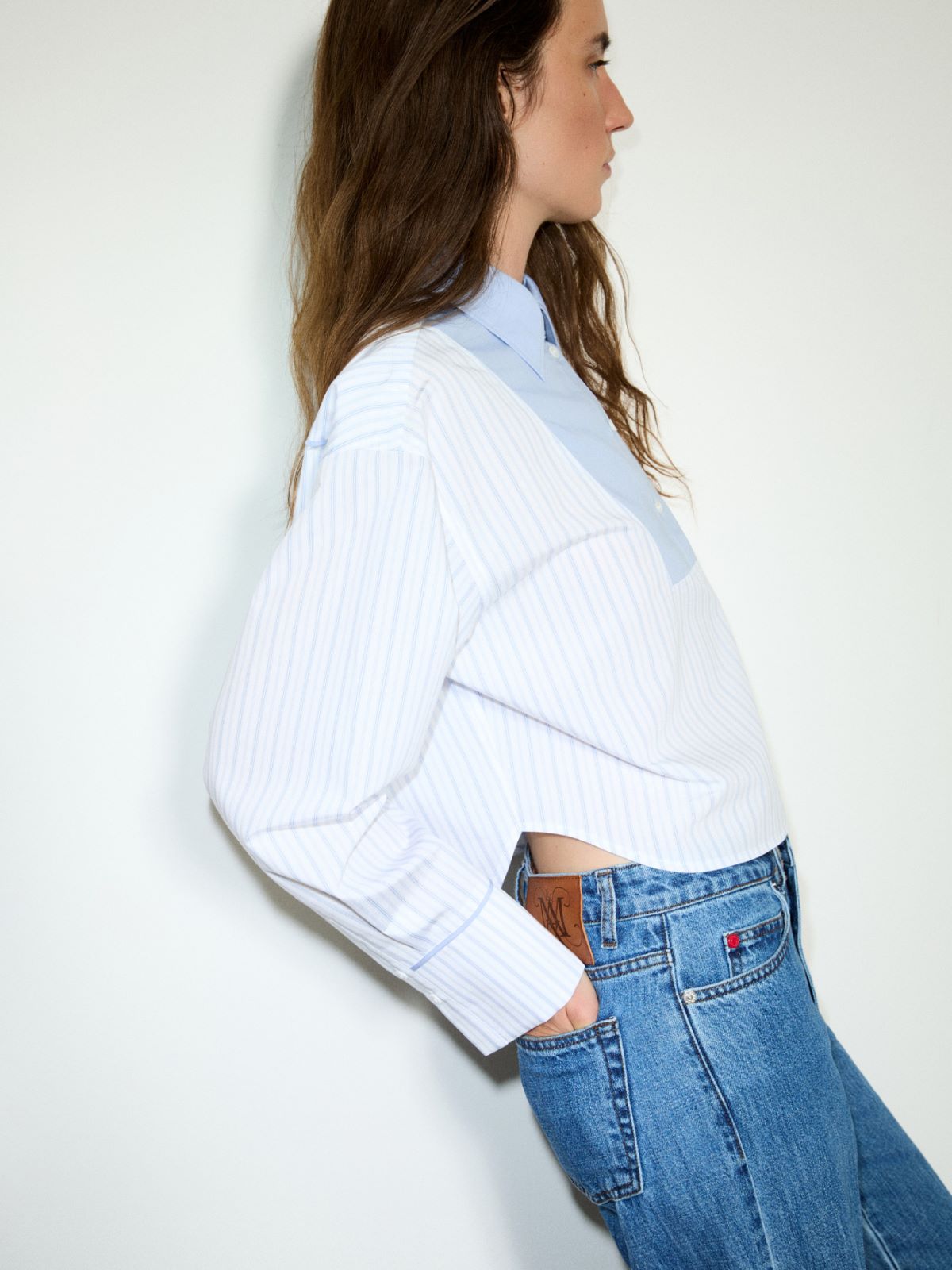 Chemise à plastron contrastant - BLUE CLAIR INTENSE - MAX&Co. - 4