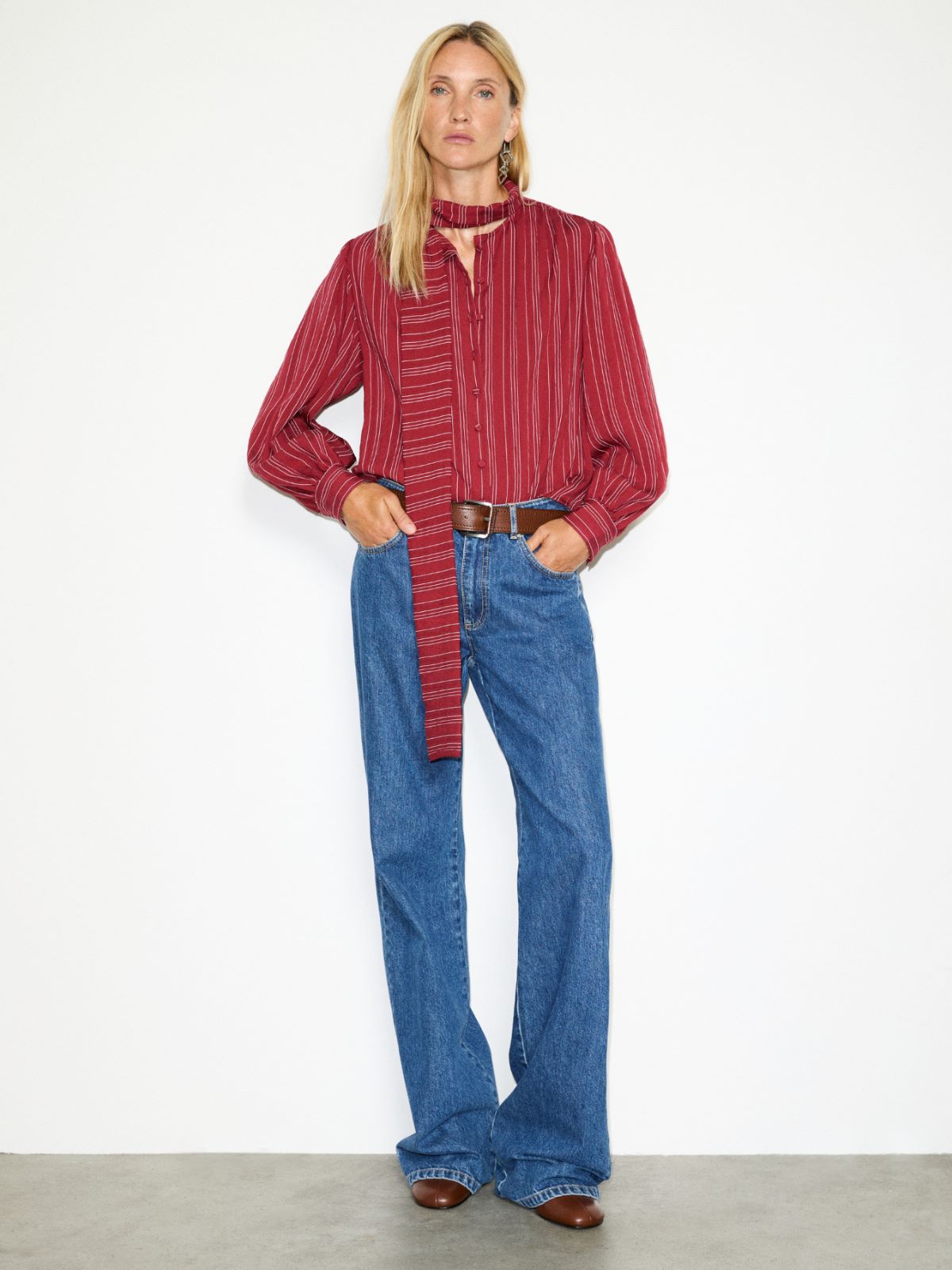 Bluse mit Schluppenkragen - KIRSCHE - MAX&Co. - 4
