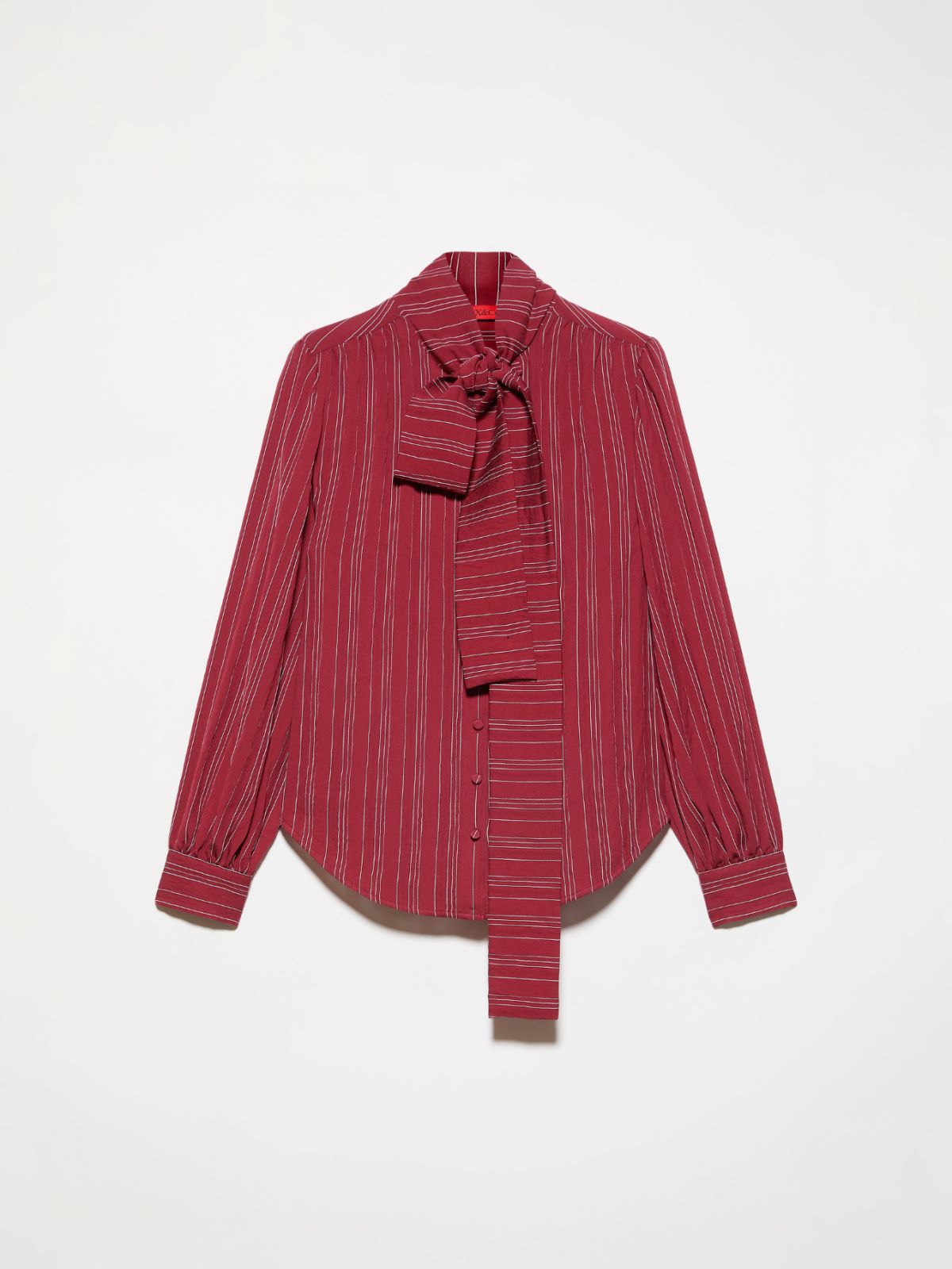 Bluse mit Schluppenkragen - KIRSCHE - MAX&Co. - 5