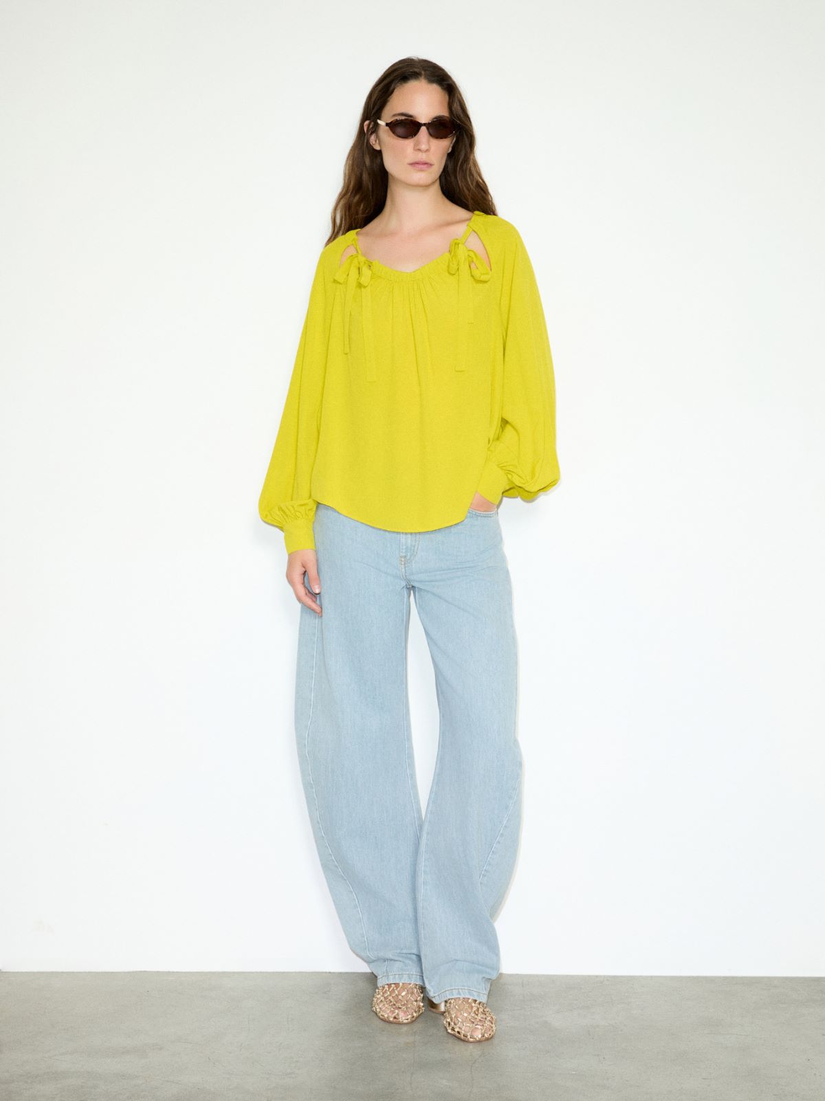 Crêpe de Chine blouse - LEMON - MAX&Co. - 4