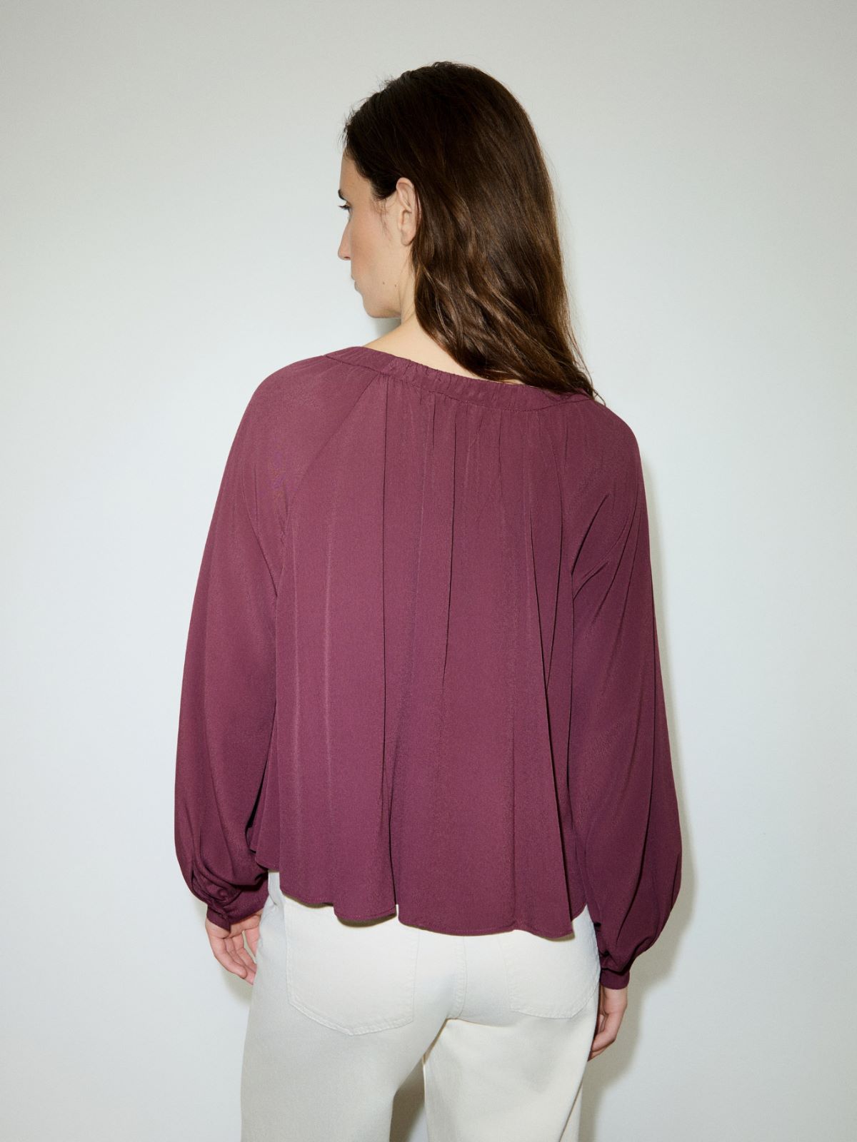 Crêpe de Chine blouse - PLUM - MAX&Co. - 2