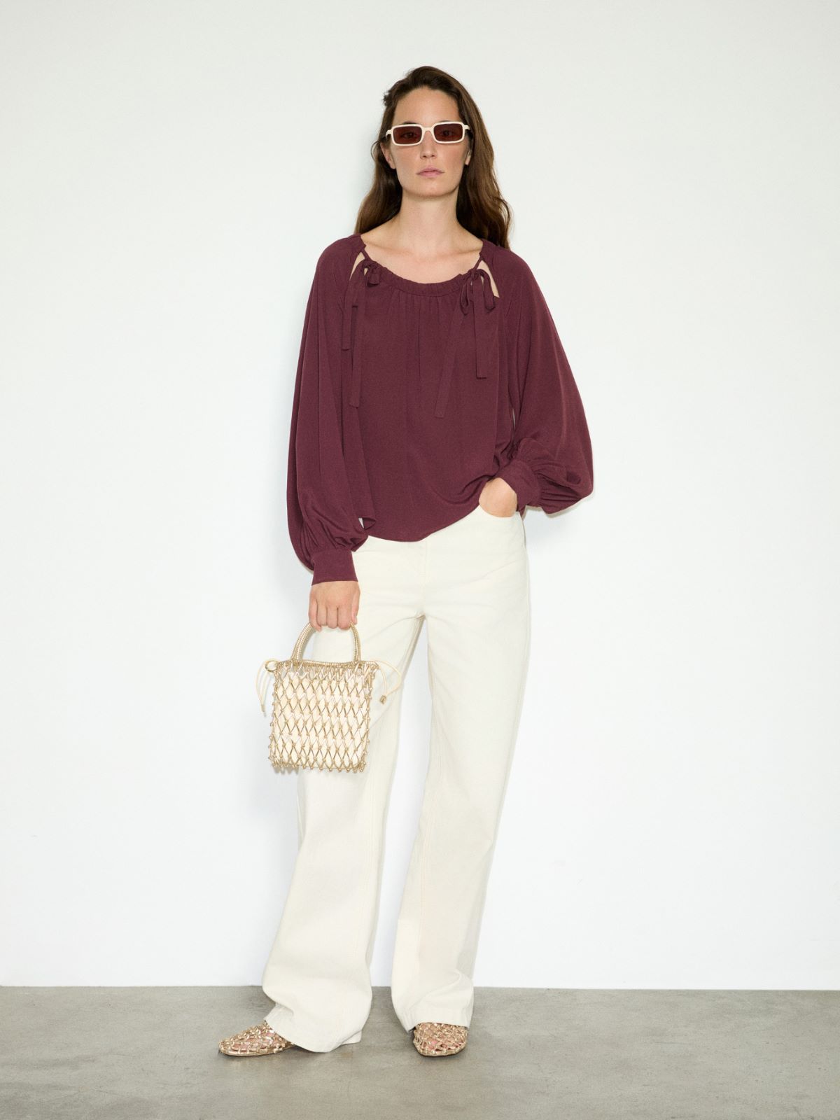 Crêpe de Chine blouse - PLUM - MAX&Co. - 4