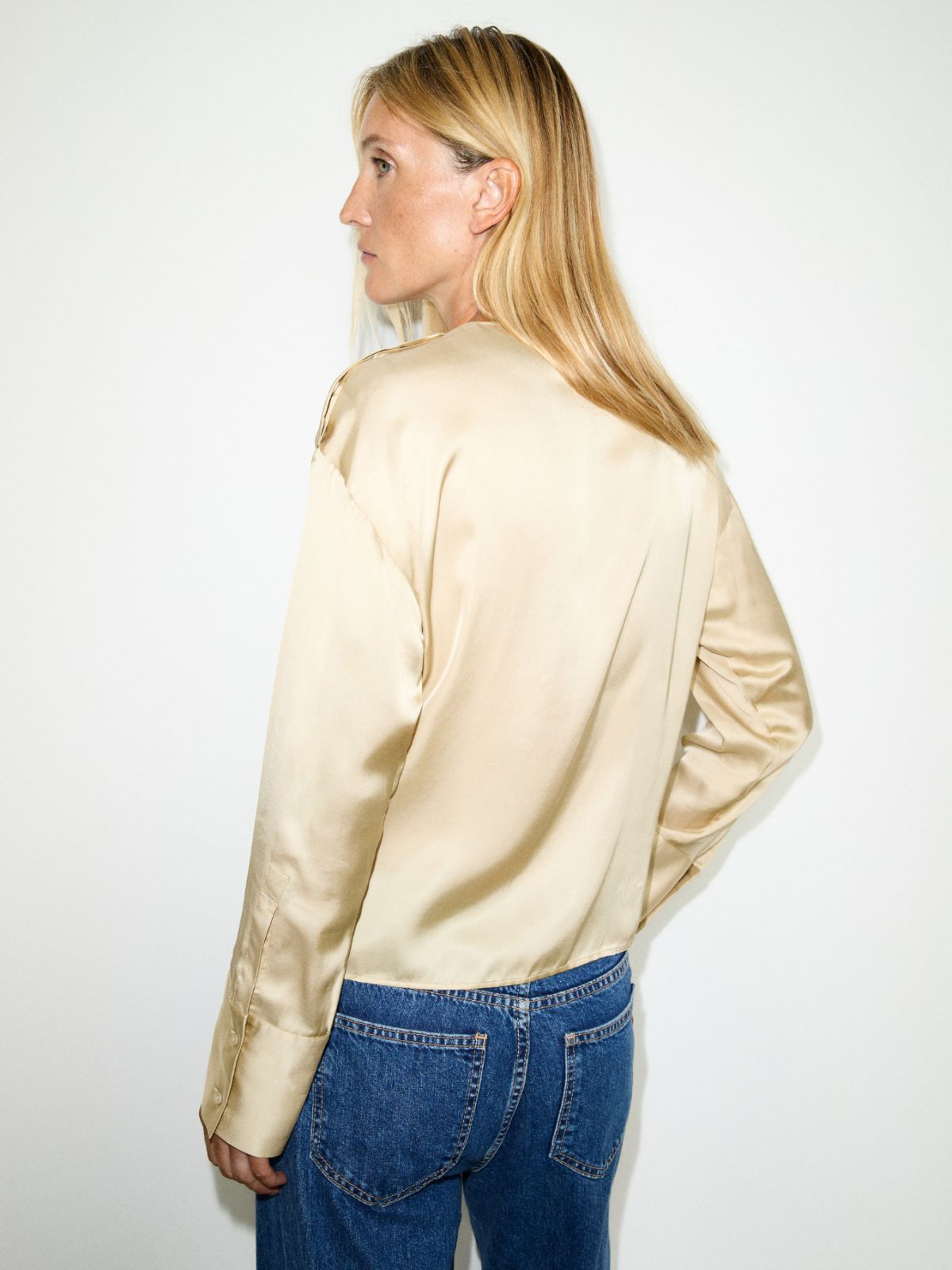 Blusa in raso con nodo - ORO - MAX&Co. - 2