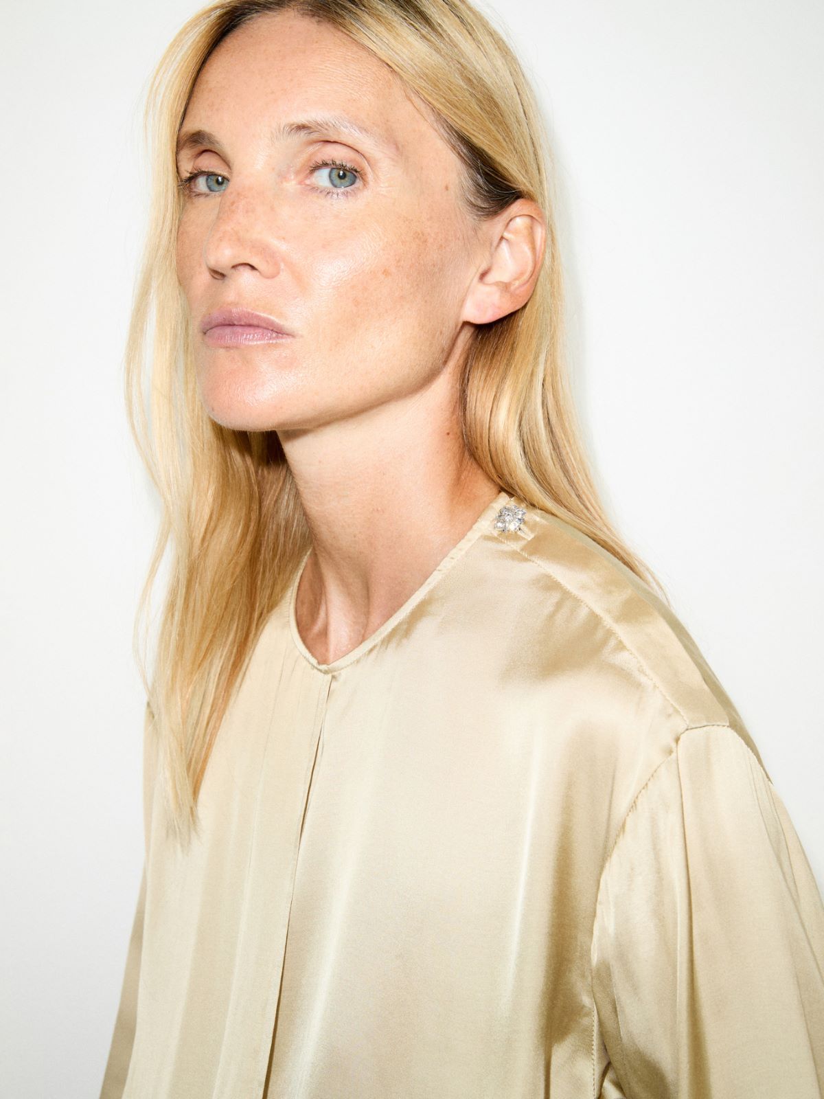 Blusa in raso con nodo - ORO - MAX&Co. - 3