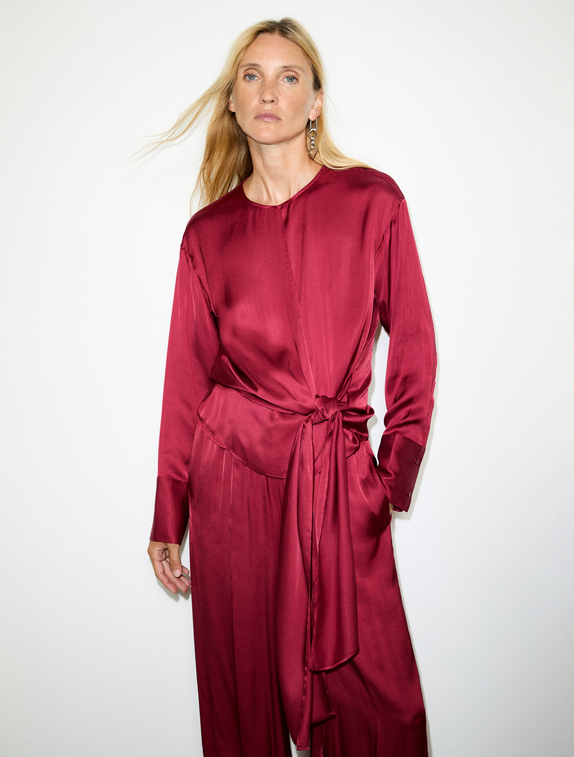 Knot-front satin blouse - MAX&Co.