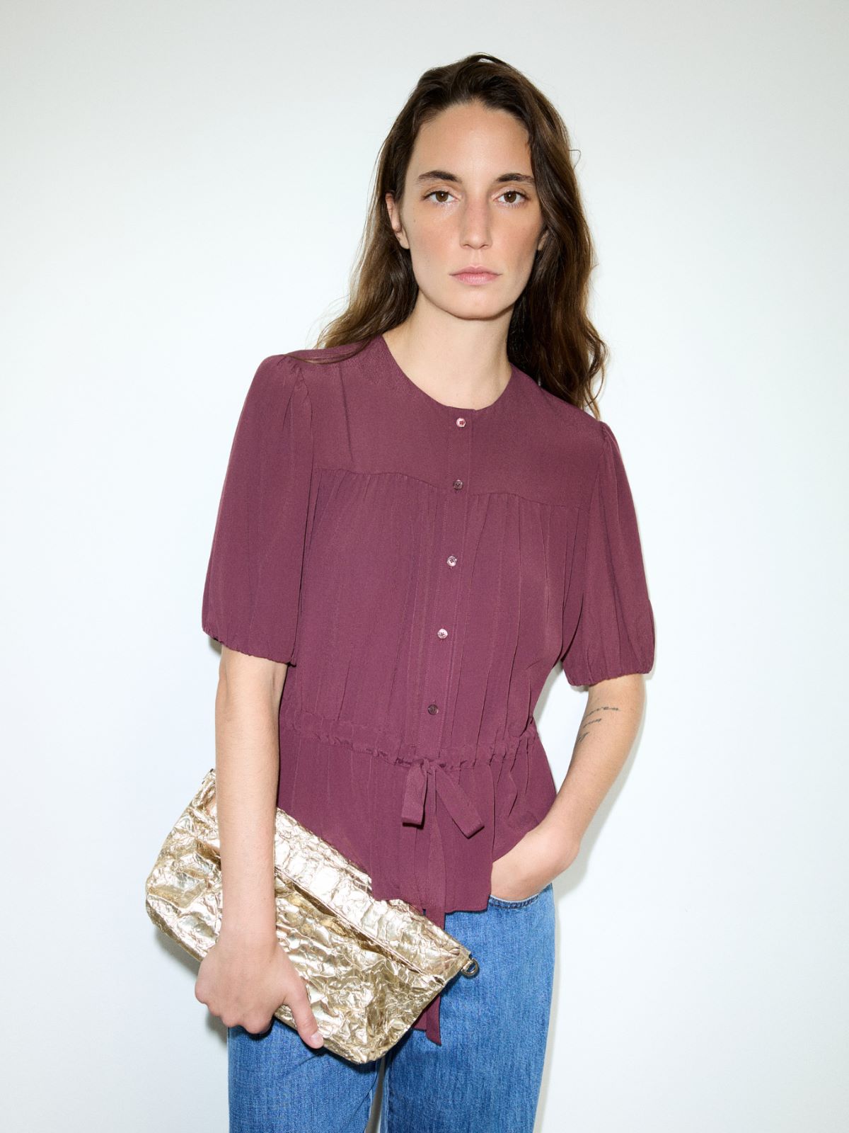 Crêpe de Chine shirt - PLUM - MAX&Co.