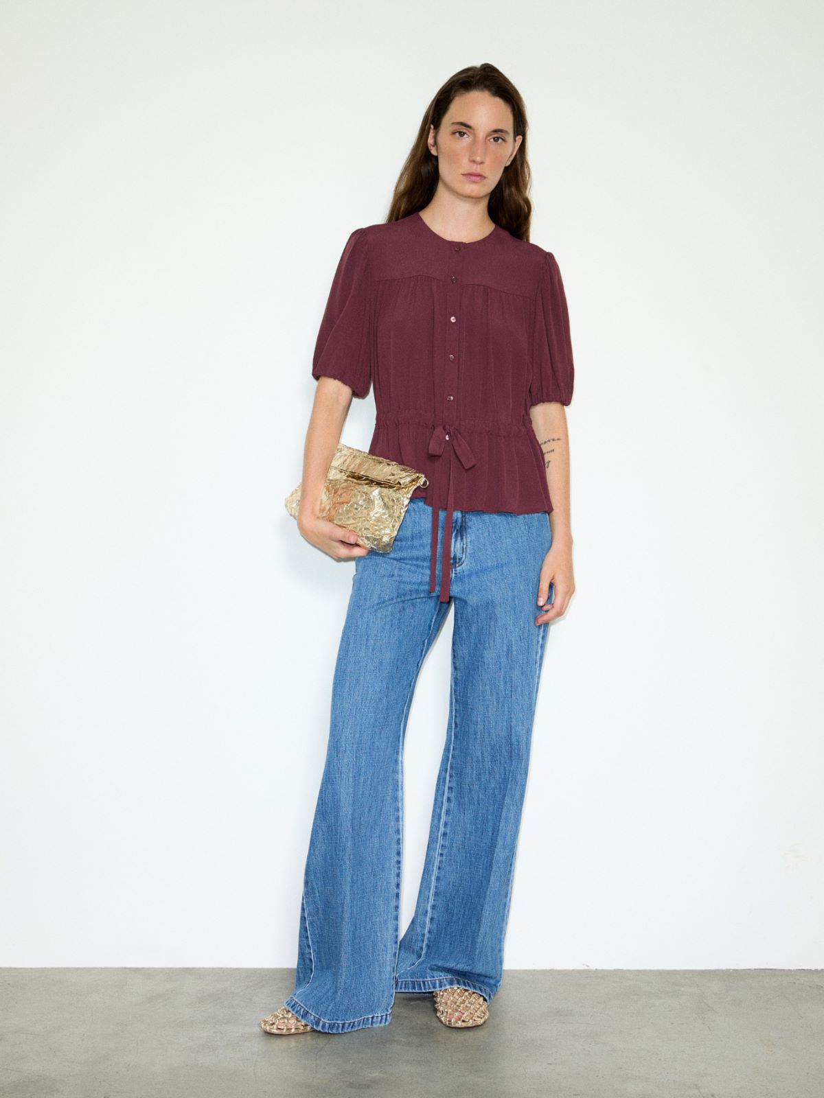 Crêpe de Chine shirt - PLUM - MAX&Co. - 4