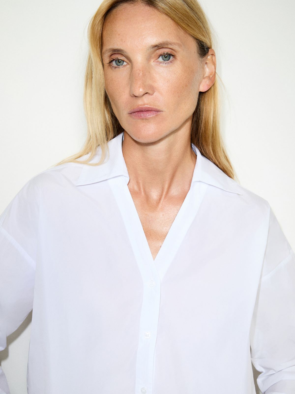 Chemise popover en taffetas - BLANC - MAX&Co. - 3