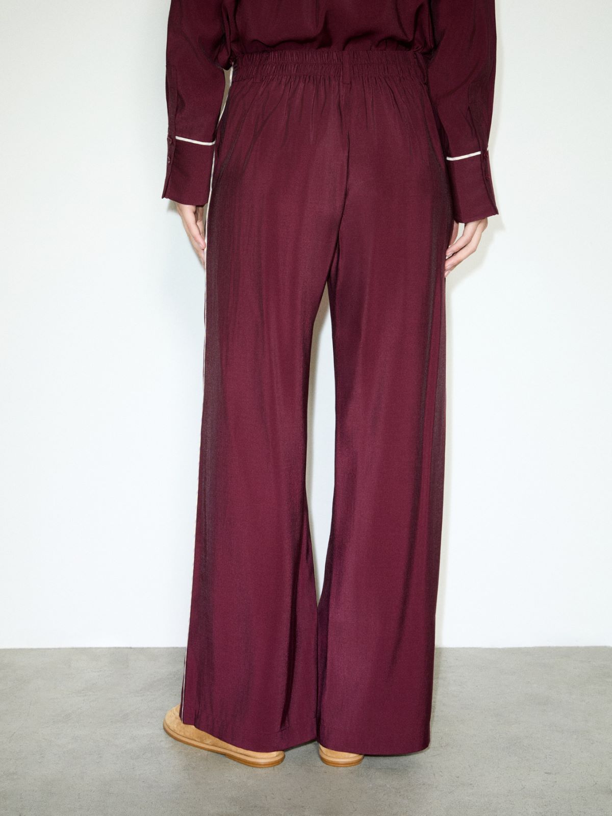 Wide trousers in crisp fabric - MAUVE - MAX&Co. - 2