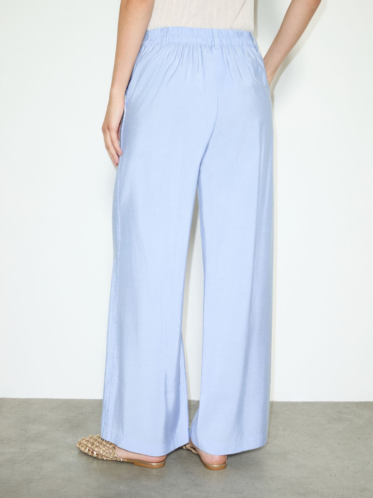 Wide trousers in crisp fabric - LIGHT BLUE - MAX&Co. - 2