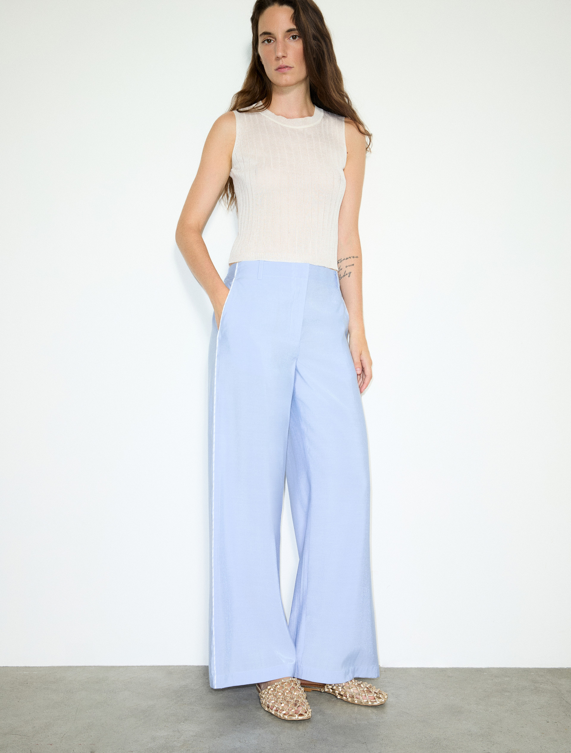 Wide trousers in crisp fabric - MAX&Co.