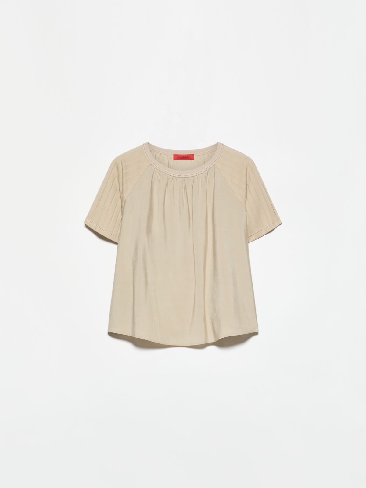 Blouse in crispy fabric and jersey - SAND - MAX&Co. - 5