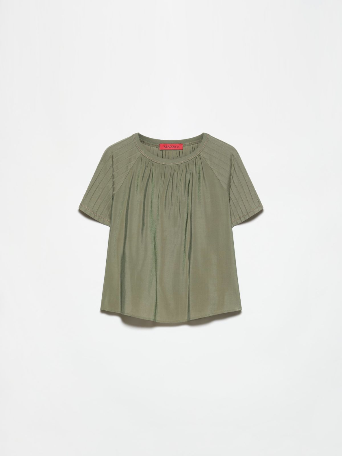 Blouse in crispy fabric and jersey - KAKI - MAX&Co. - 5