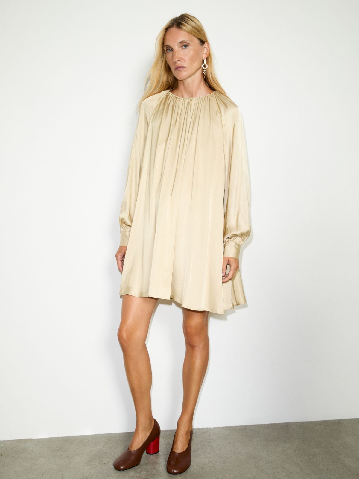 A-line satin dress - GOLD - MAX&Co.