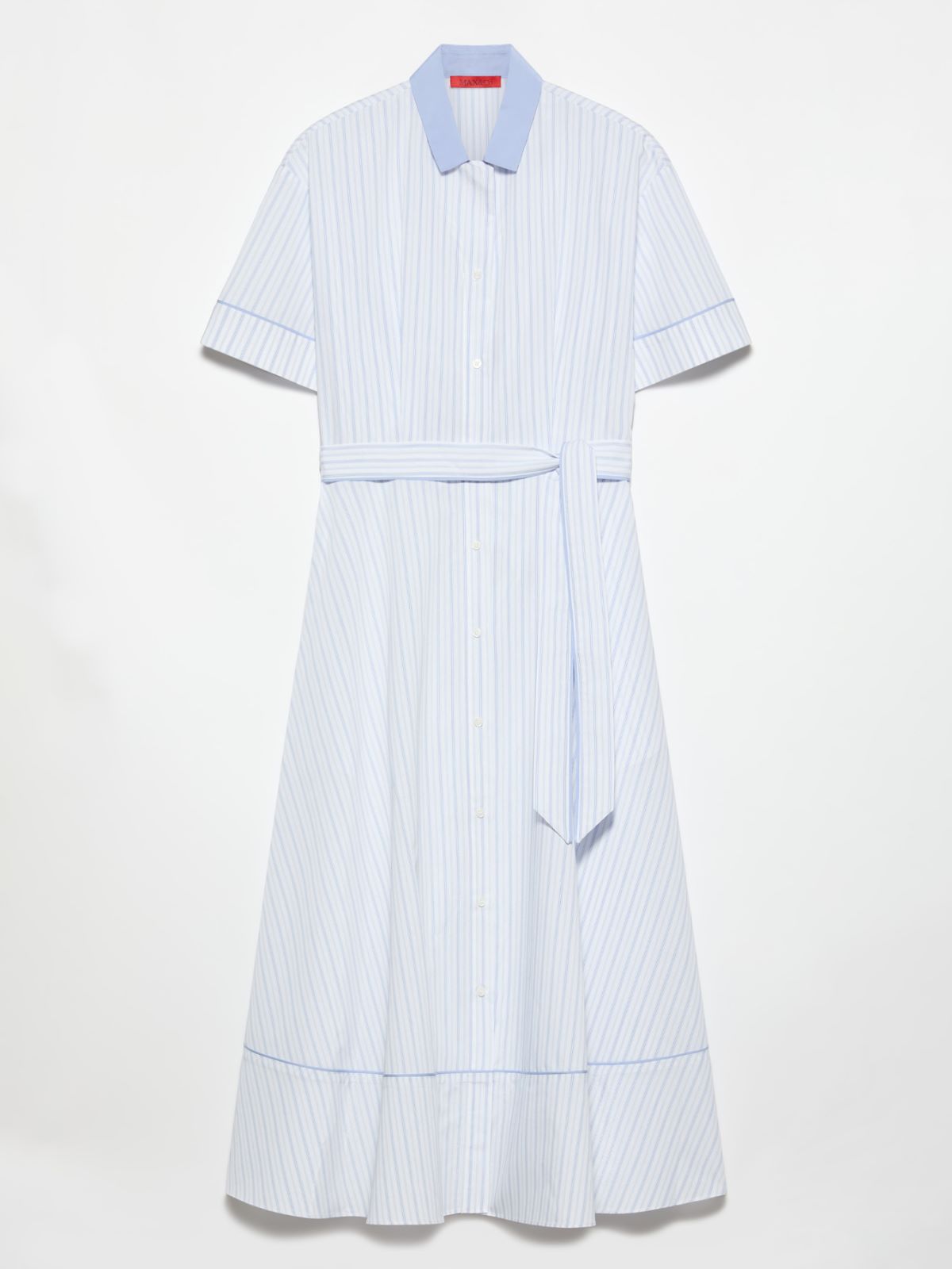 Robe-chemise mi-longue en tissu craquant - BLUE CLAIR INTENSE - MAX&Co. - 5