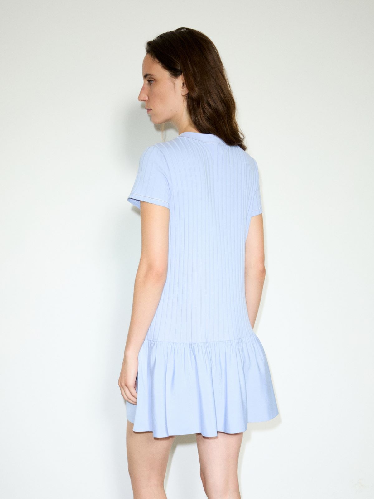 Jersey and woven-fabric mini dress - LIGHT BLUE - MAX&Co. - 2