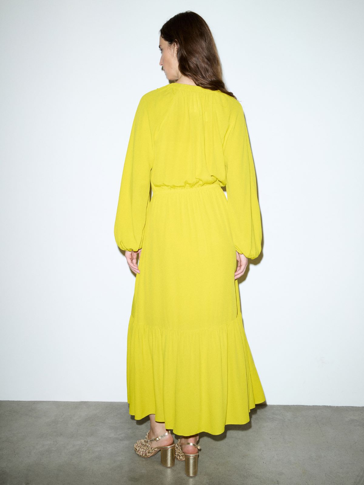 Crêpe de Chine shirt dress - LEMON - MAX&Co. - 2