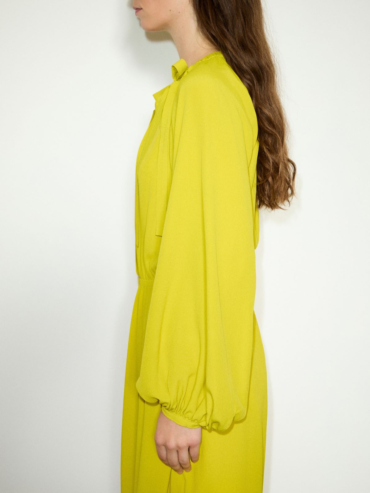 Crêpe de Chine shirt dress - LEMON - MAX&Co. - 4