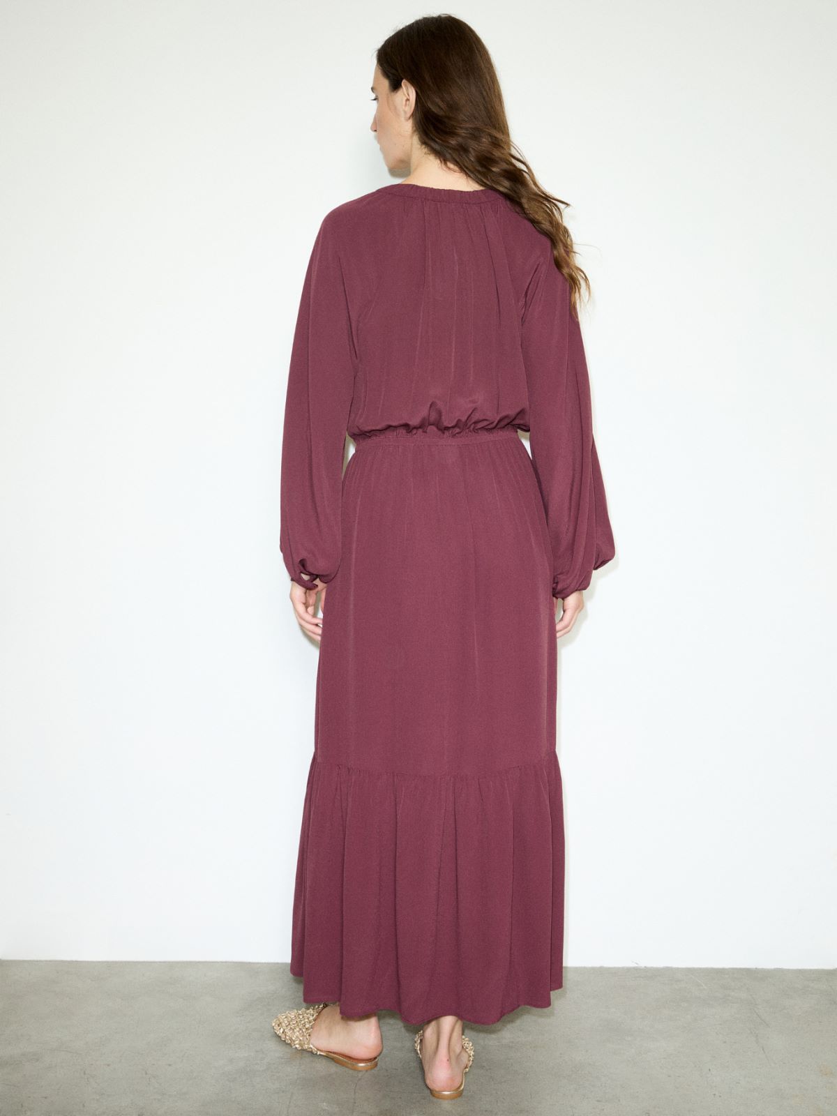 Crêpe de Chine shirt dress - PLUM - MAX&Co. - 2