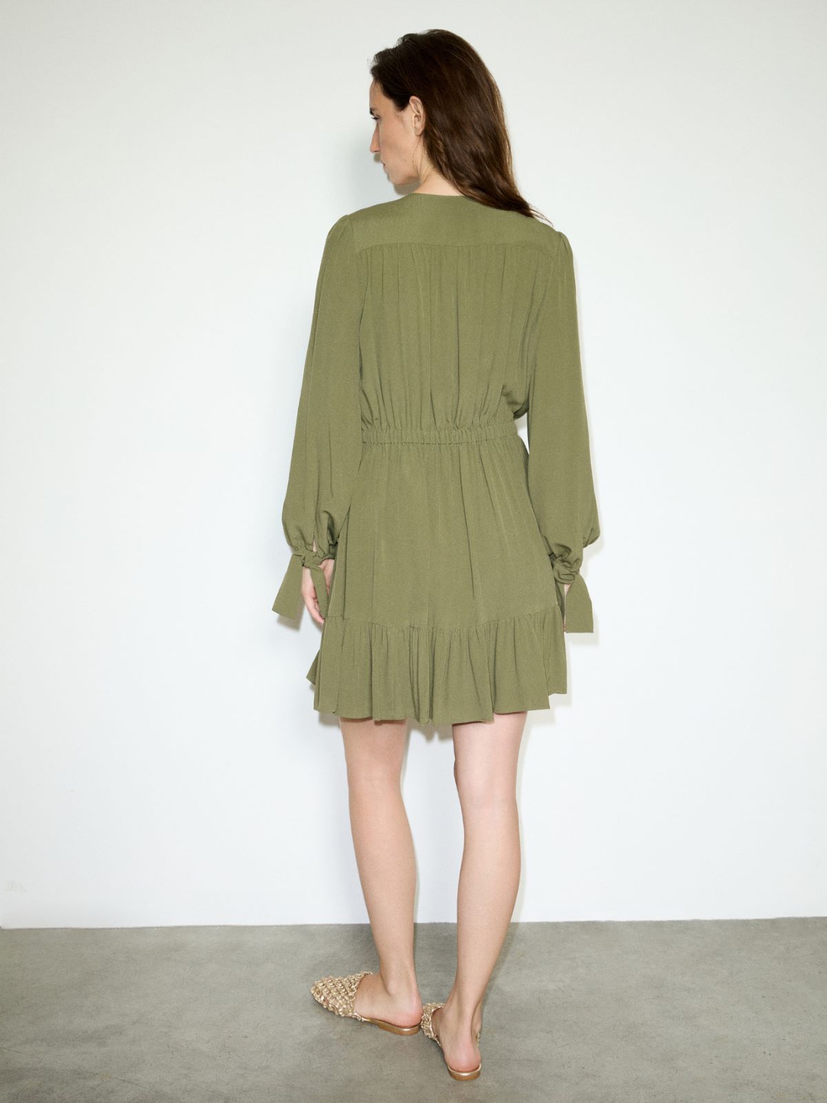 Crêpe de Chine dress - KAKI - MAX&Co. - 2