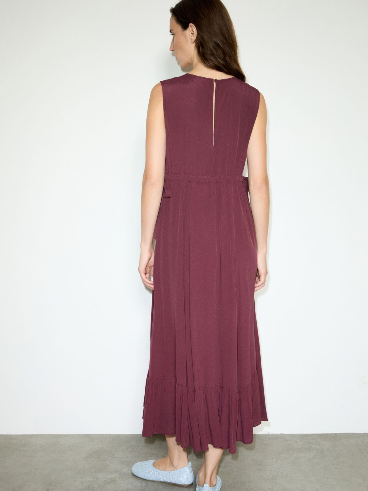Crêpe de Chine midi dress - PLUM - MAX&Co. - 2
