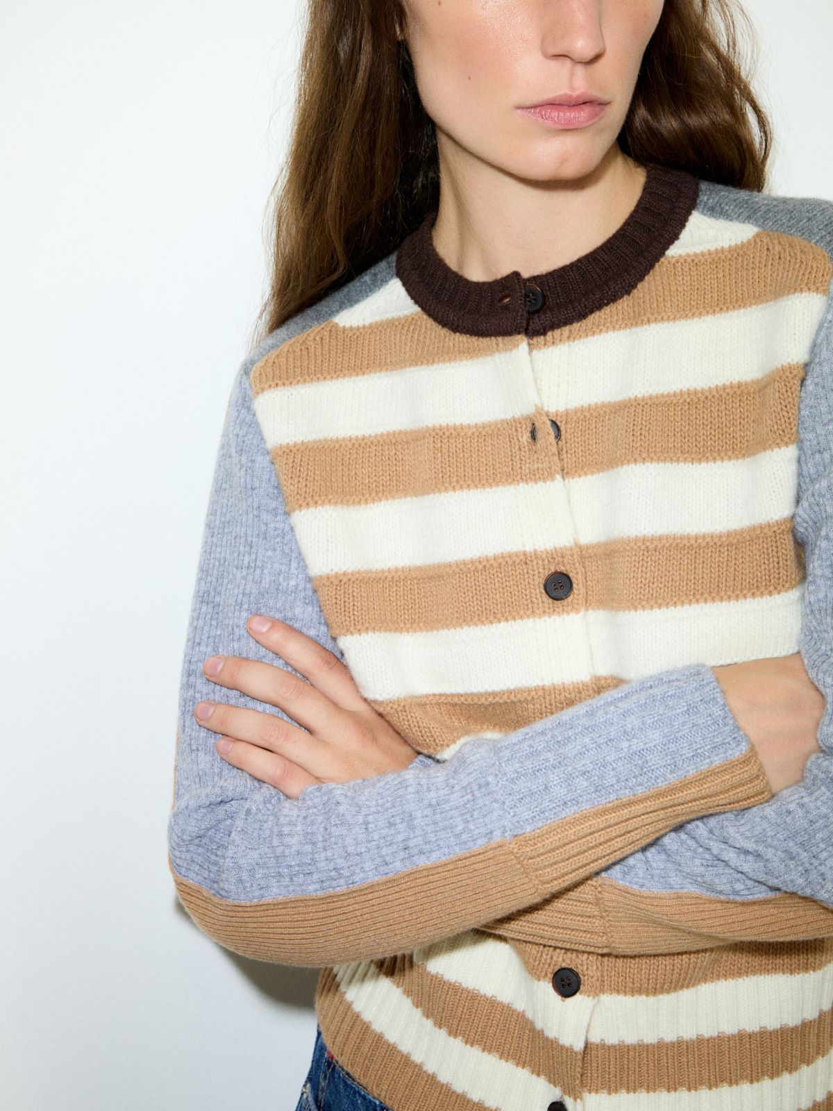 Pure wool patchwork cardigan - CAMEL - MAX&Co. - 3