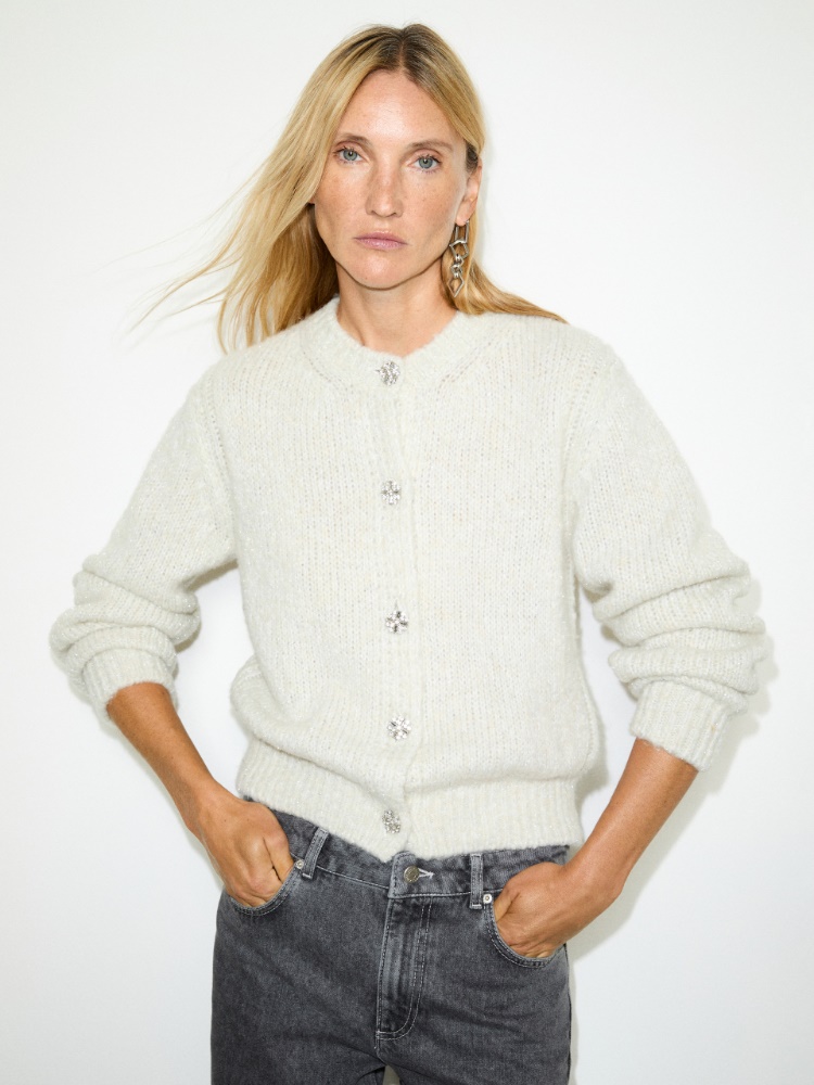 Lamé cardigan with jewelled buttons - MAX&Co.