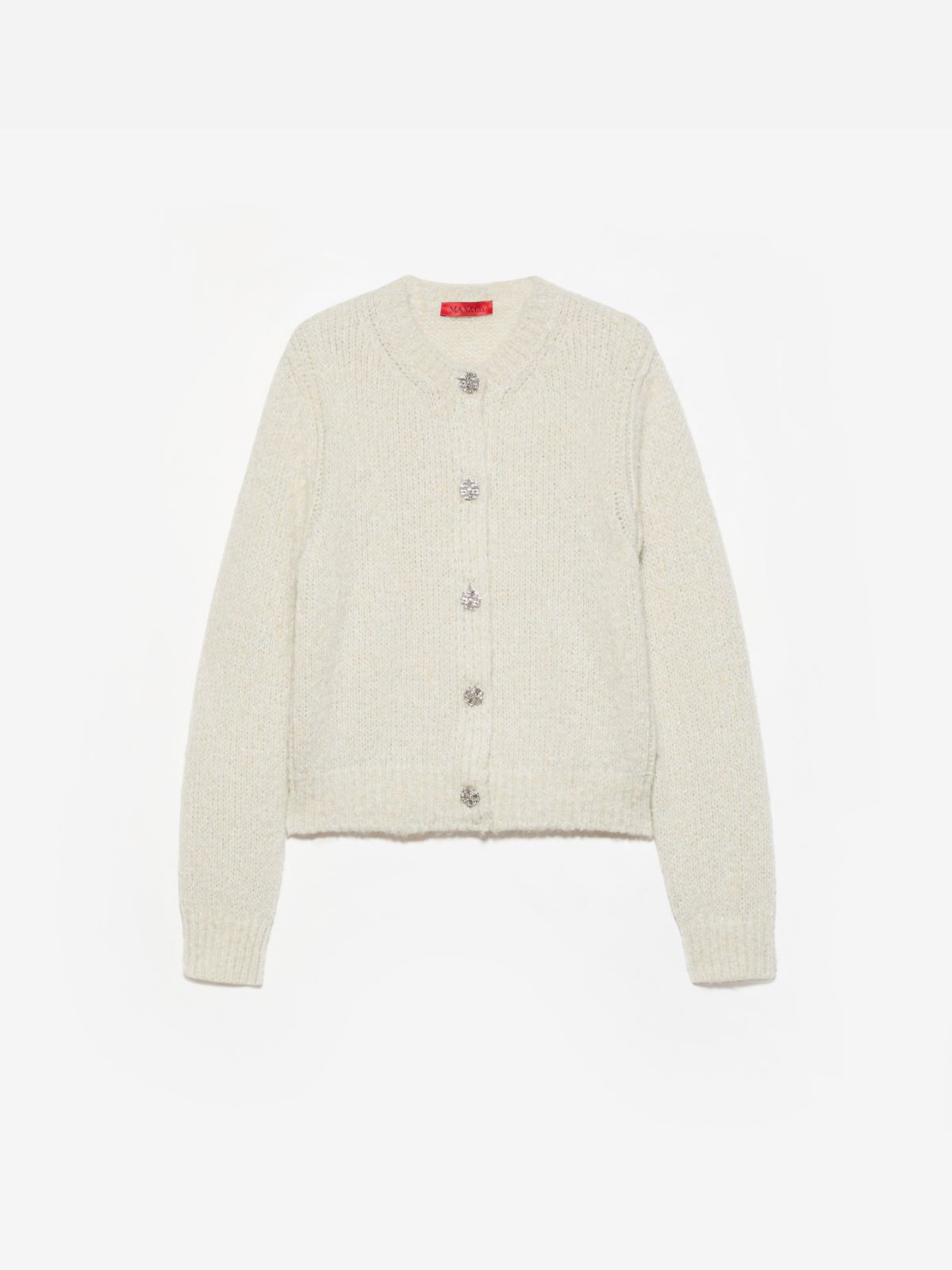 Lamé cardigan with jewelled buttons - WHITE - MAX&Co. - 6