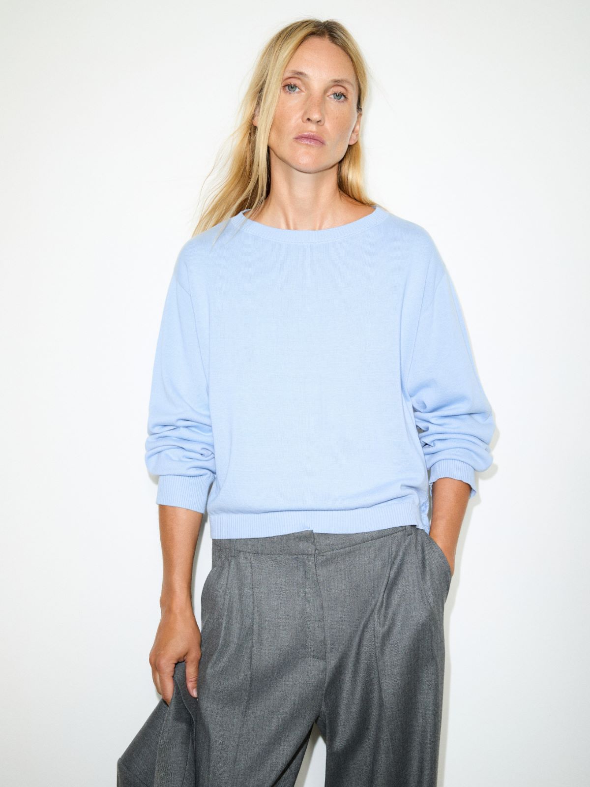 Pull à détails tressés - AZURE - MAX&Co.