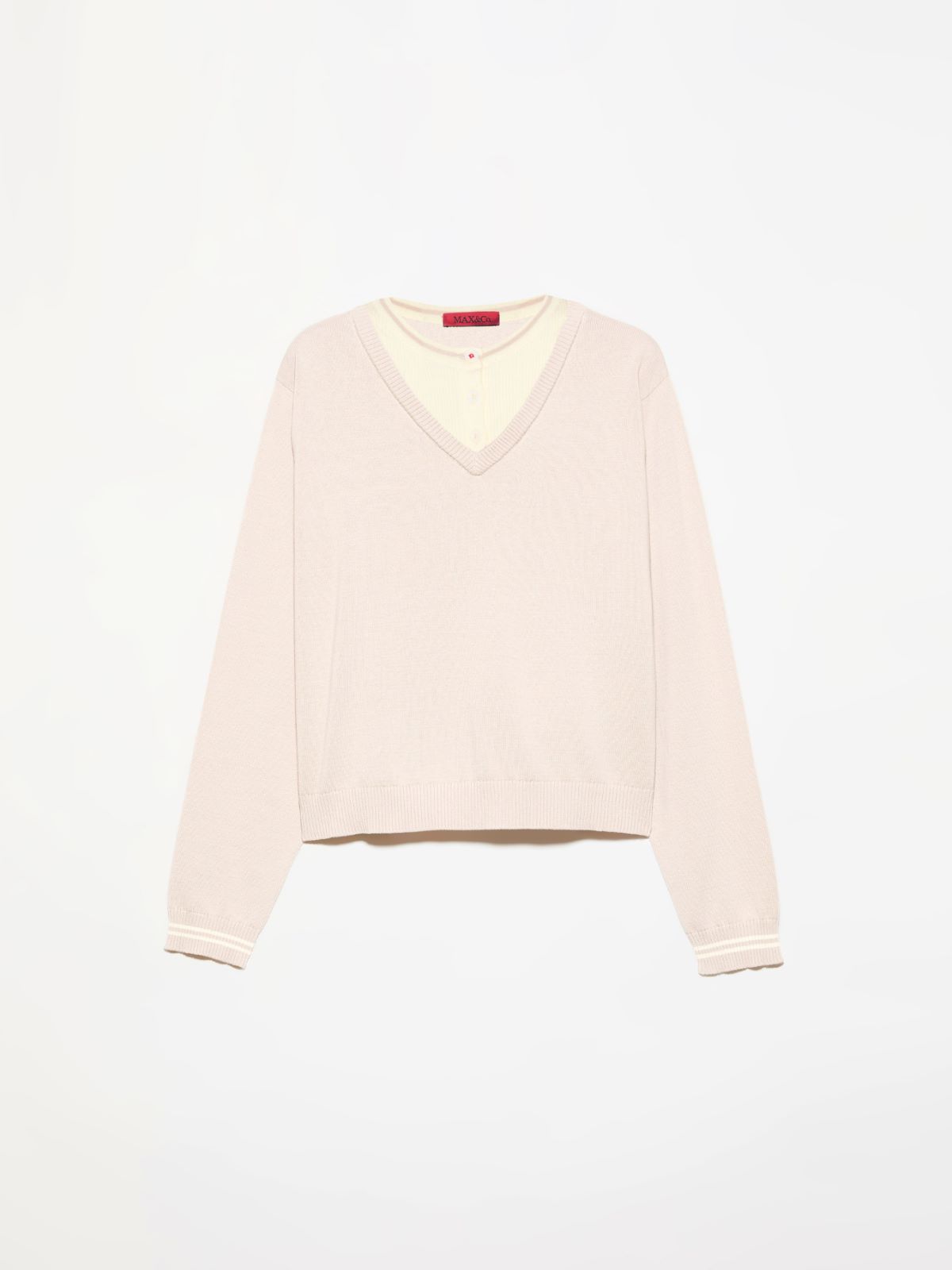 Pull trompe-l’œil en coton - BEIGE - MAX&Co. - 5