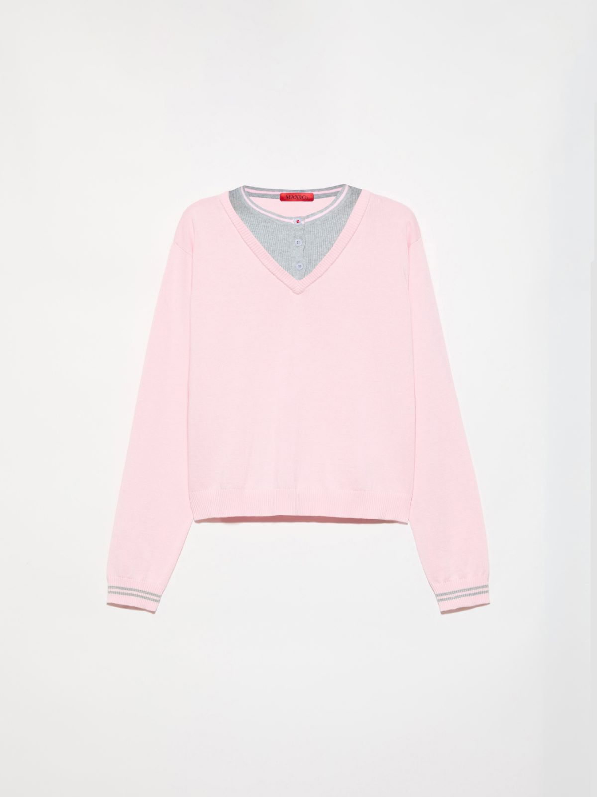 Pull trompe-l’œil en coton - ROSE - MAX&Co. - 5