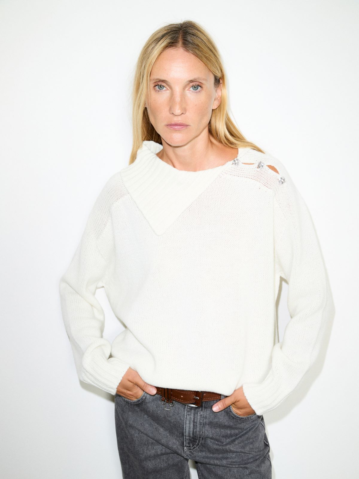 Bijou-button jumper - ICE - MAX&Co.