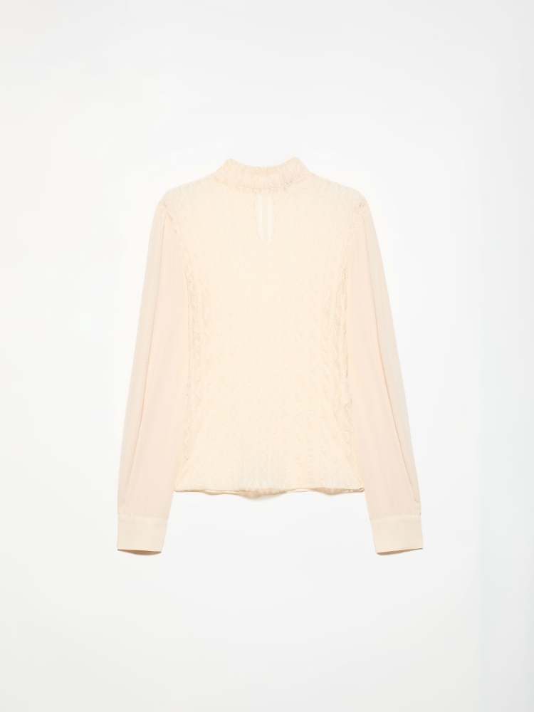 Lace and crêpe de Chine top - MAX&Co. - 5