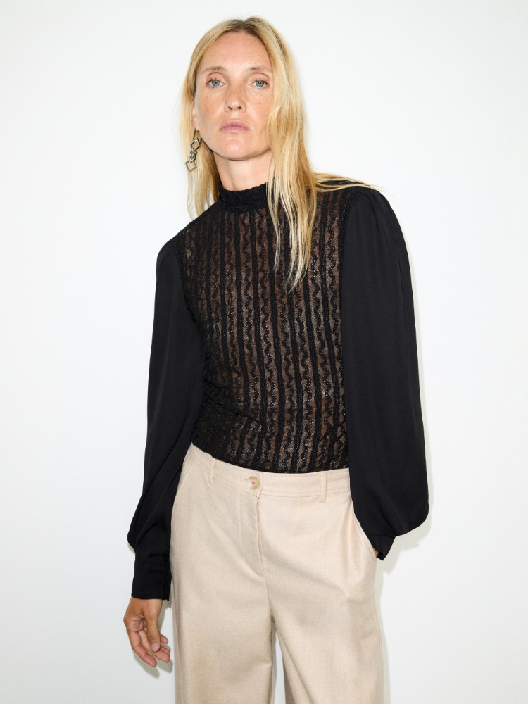 Lace and crêpe de Chine top - MAX&Co.