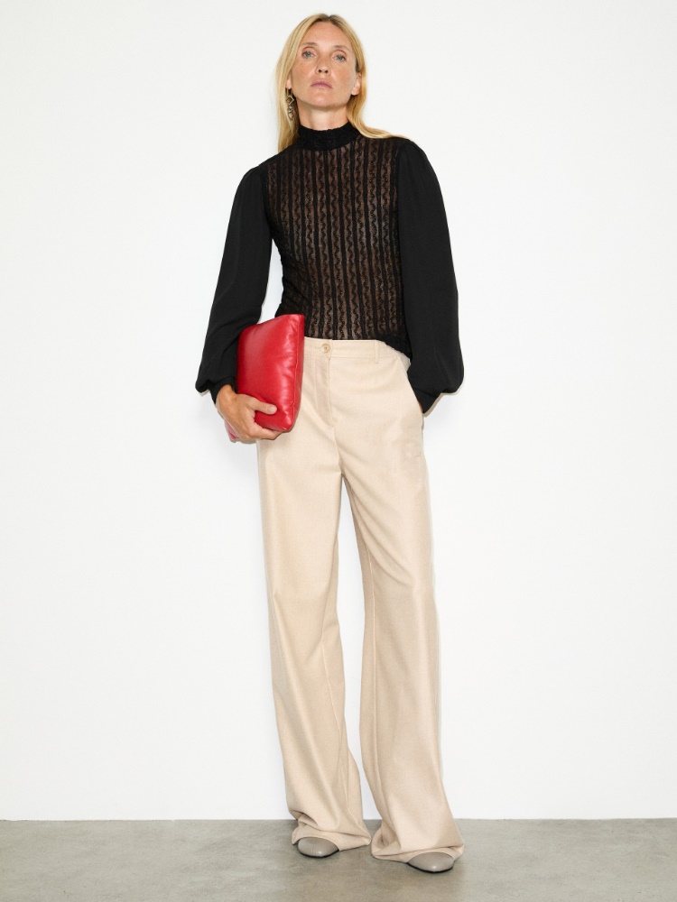 Lace and crêpe de Chine top - MAX&Co. - 4