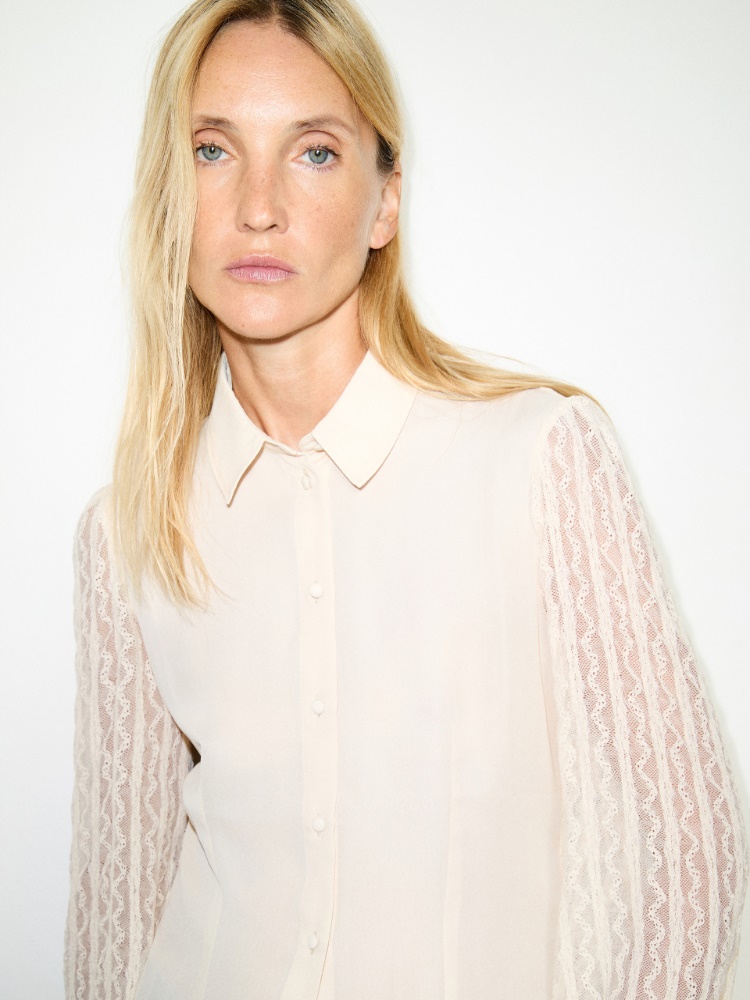 Lace and Crêpe de Chine Shirt - MAX&Co. - 3