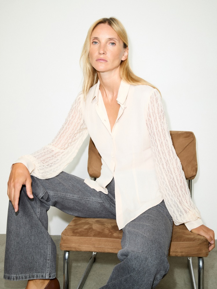 Lace and Crêpe de Chine Shirt - MAX&Co.