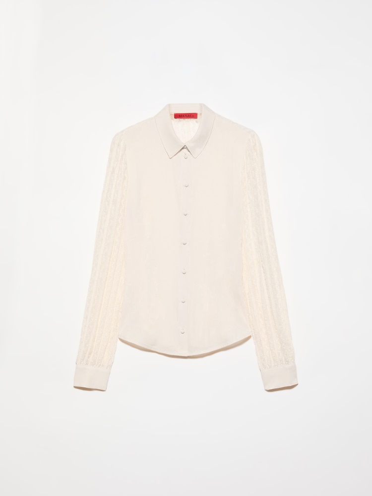 Lace and Crêpe de Chine Shirt - MAX&Co. - 6