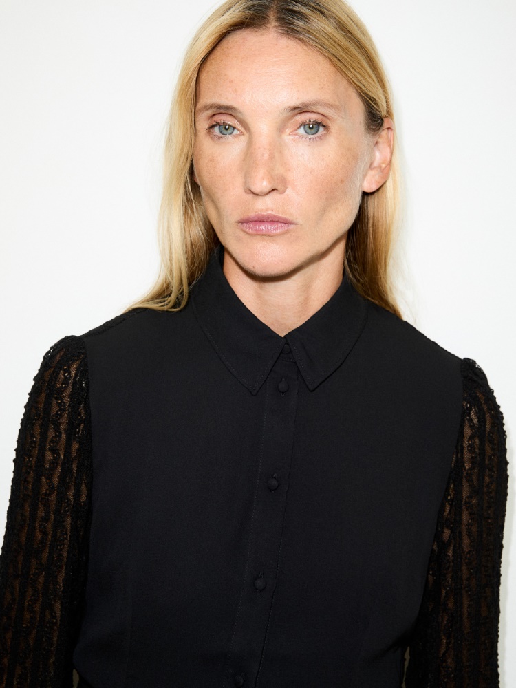 Lace and Crêpe de Chine Shirt - MAX&Co. - 3