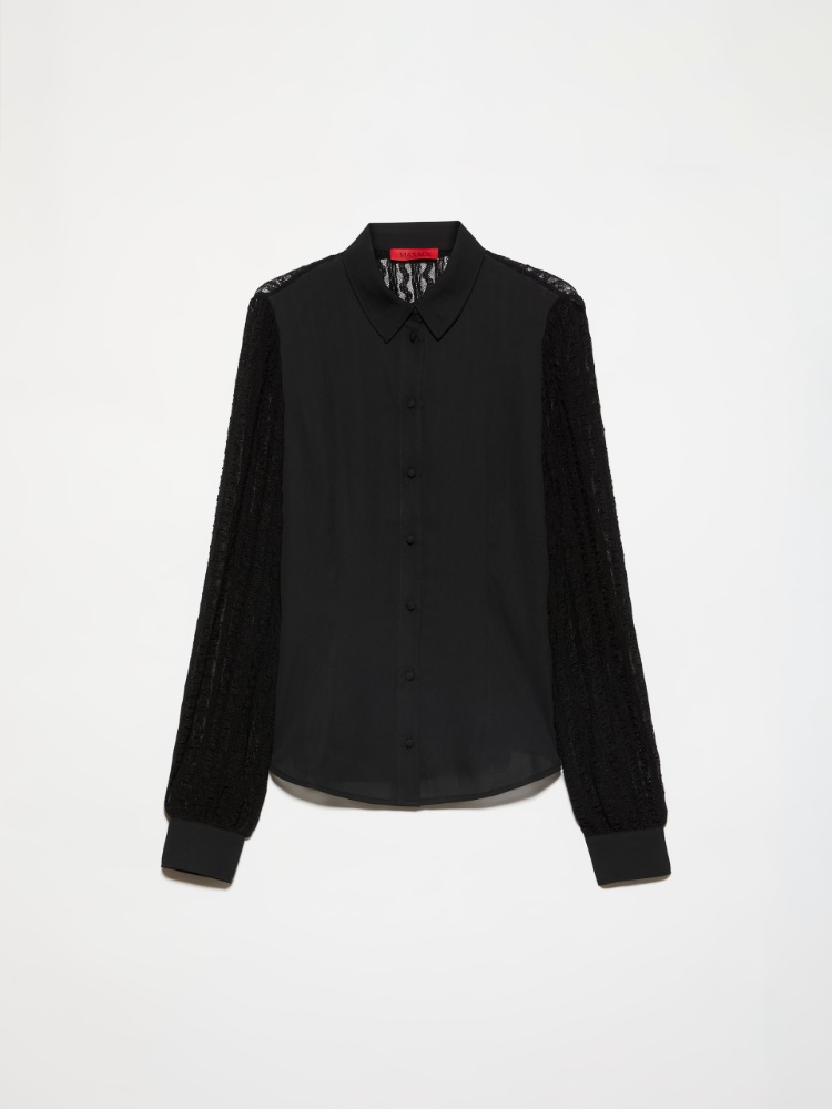Lace and Crêpe de Chine Shirt - MAX&Co. - 6